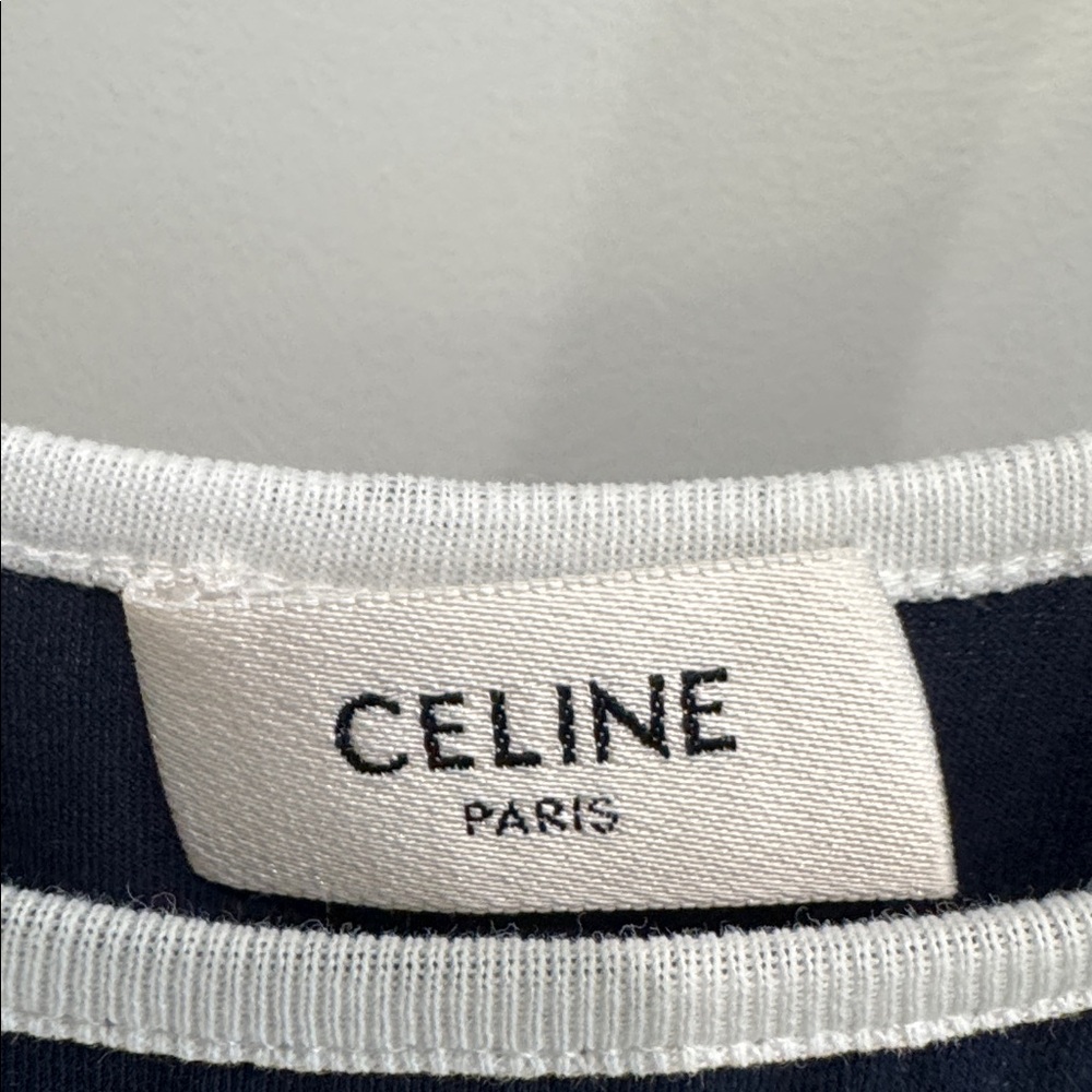 CELINE Blue Colorblock Logo Print Tank - size small - Picture 4 of 10